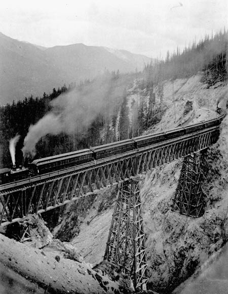 C.P.R. (Canadian Pacific Railway) Express crossing Stoney Creek Bridge, B.C. (item 1)