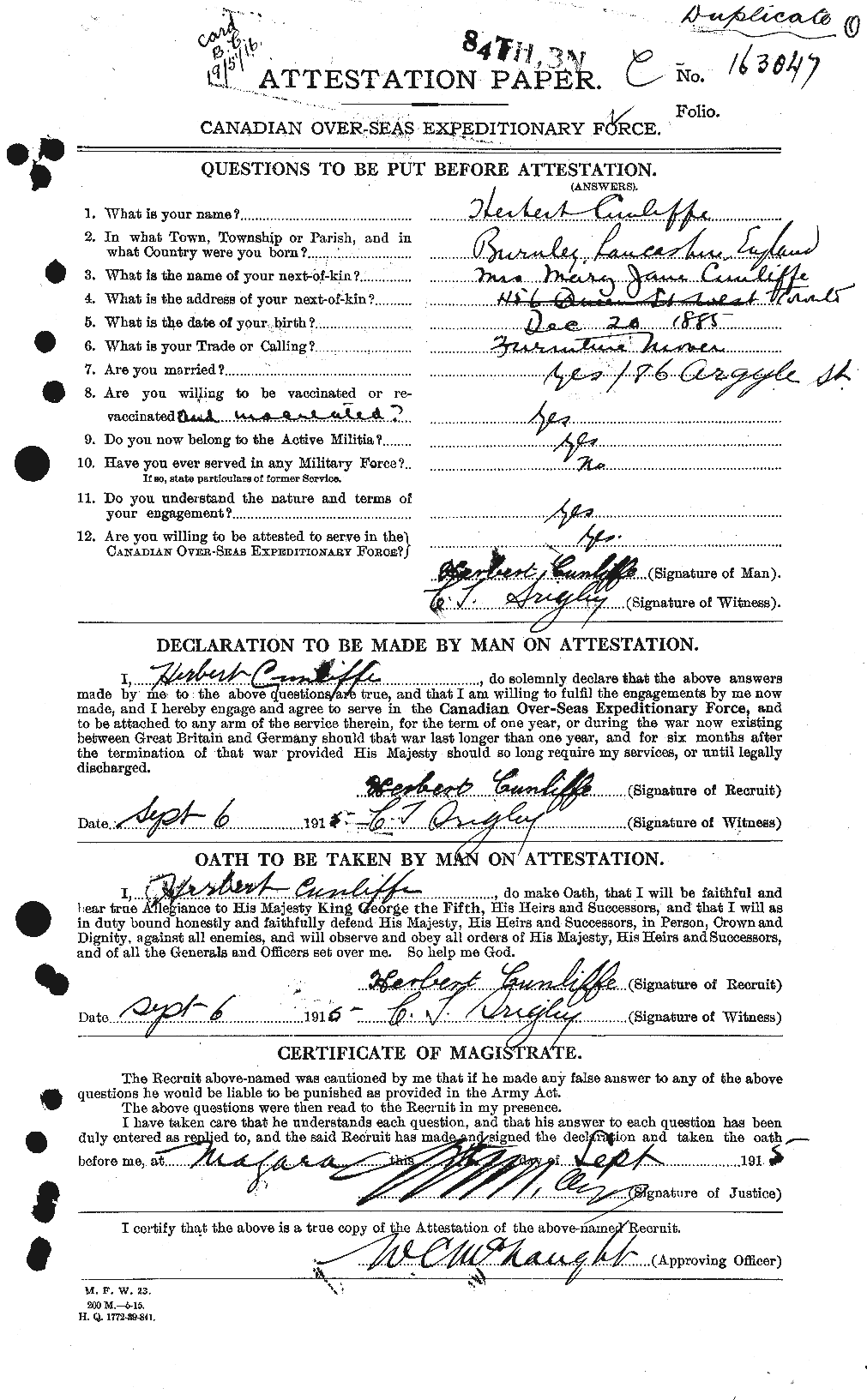 Soldiers of the First World War – CEF 069701a
