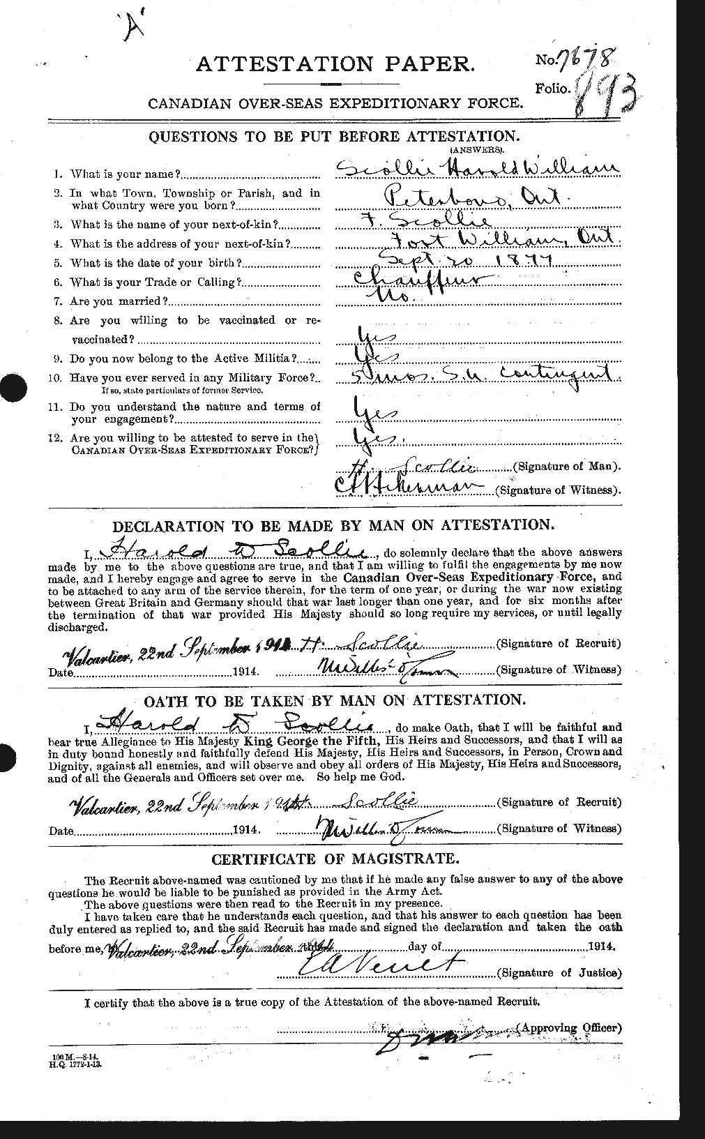 Soldiers of the First World War – CEF 079512a