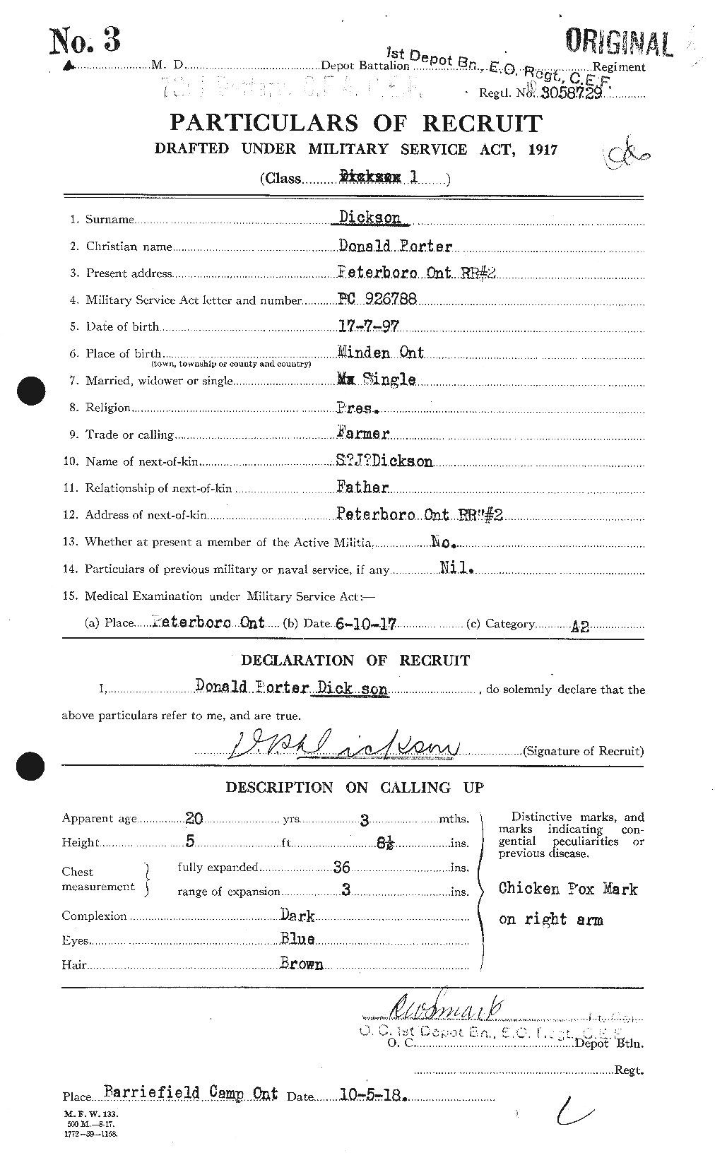 Soldiers of the First World War – CEF 293456a