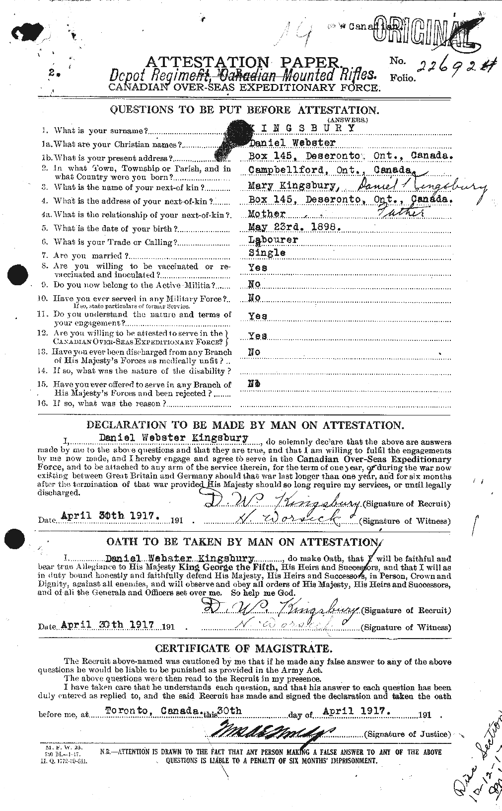 Soldats de la Première Guerre mondiale – CEC 439517a