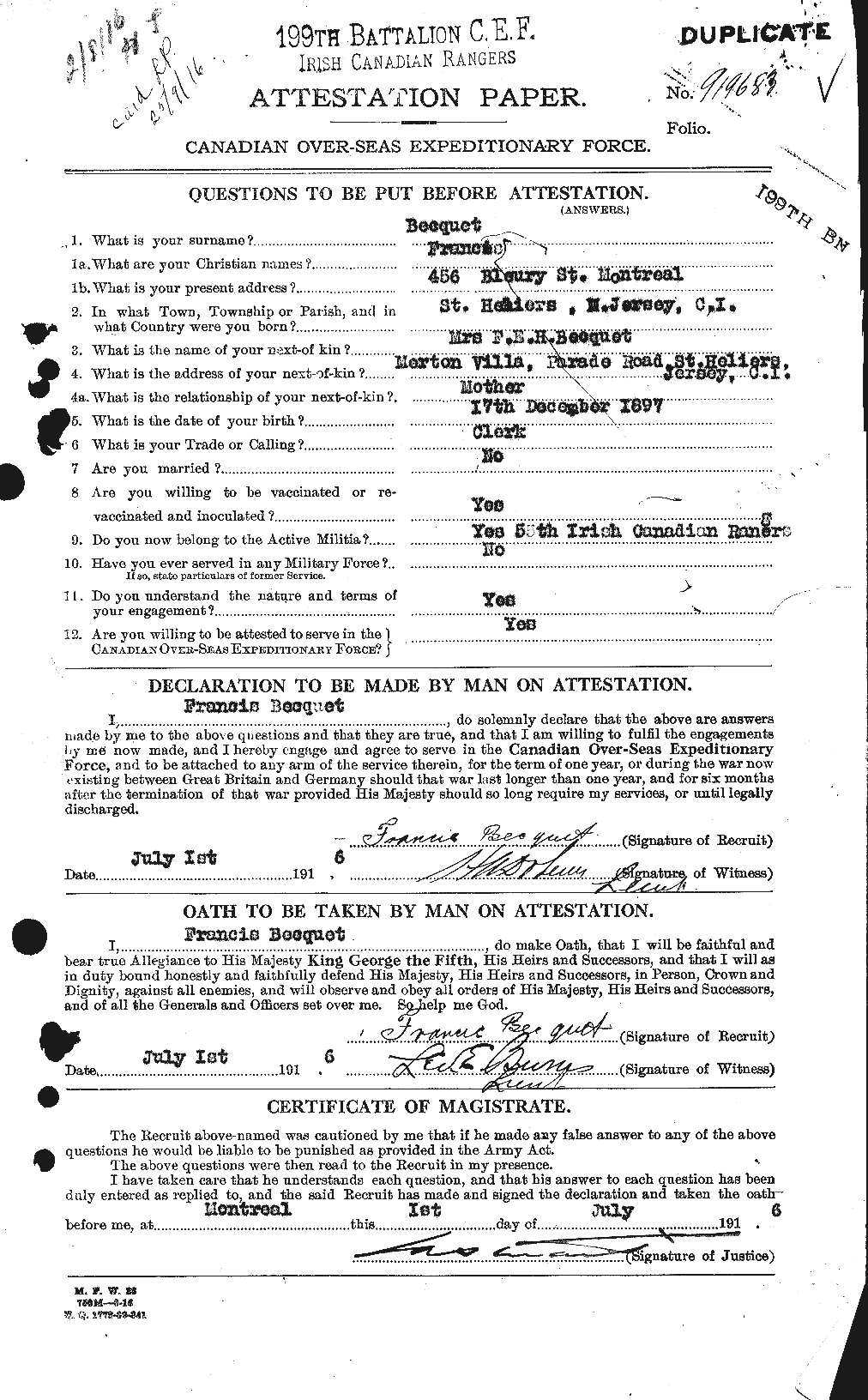 Soldiers of the First World War – CEF 235936a