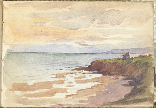View of Alfred Giard's laboratory on Pointe aux Oies, with Cap Gris Nez in the distance, Wimereux