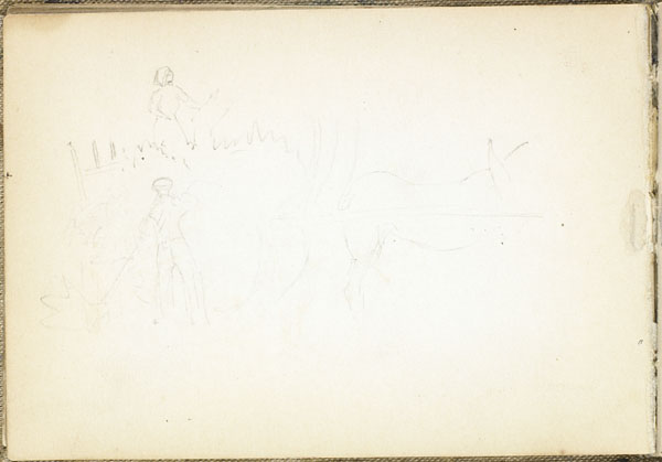 Paysans effectuant la fenaison avec une charette à cheval, Somme (e008315375)