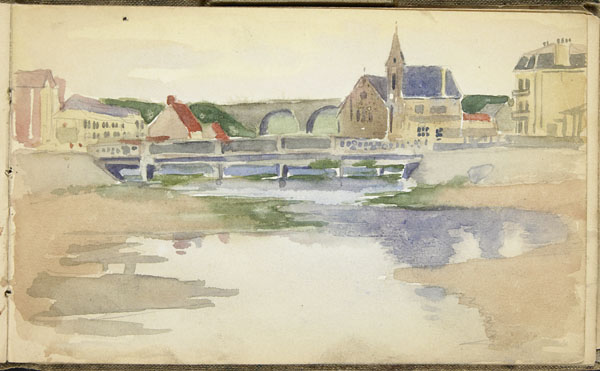 View of Wimereux showing the church of the Immaculate Conception and the viaduct 
